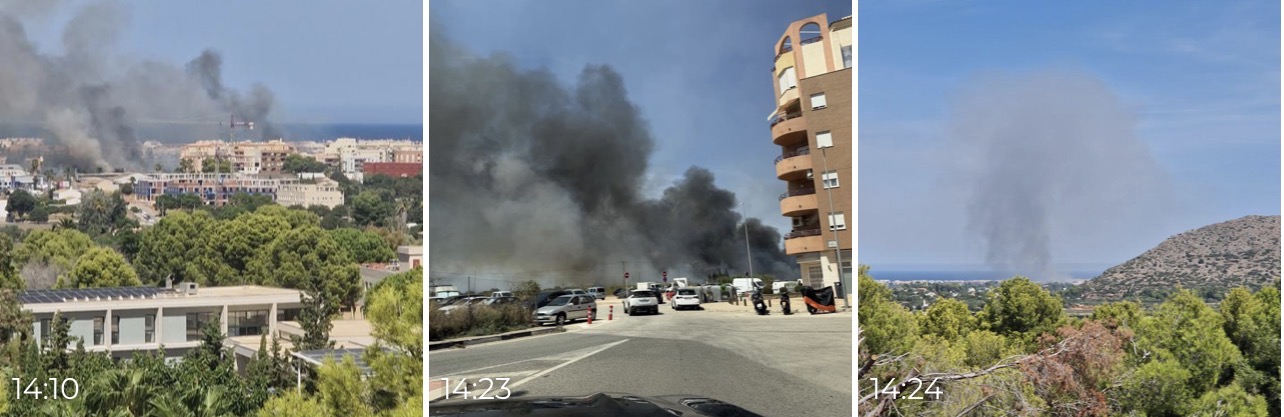 🔥 Grote brand in Dénia zorgt voor alarm, verdachte aangehouden met drie aanstekers
