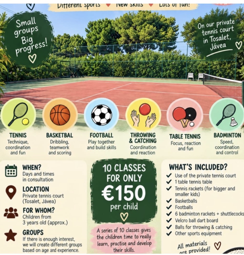 ### ⚽️🎾 Sport, plezier én nieuwe vriendjes in Jávea!